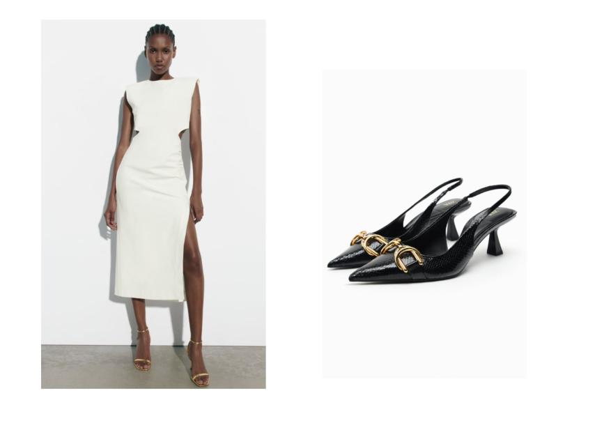 Vestido y zapatos de Zara