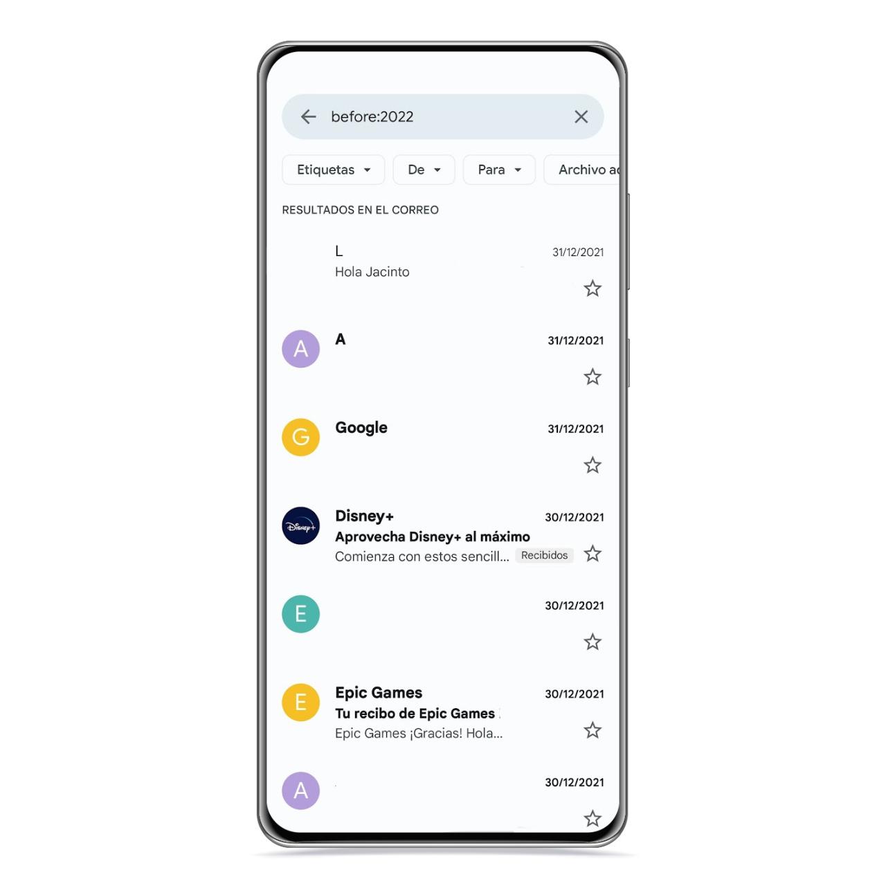 Filtro correo Gmail
