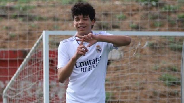 Enzo Alves, celebrando un gol con el Real Madrid. Foto: Instagram (@enzoalvesv)