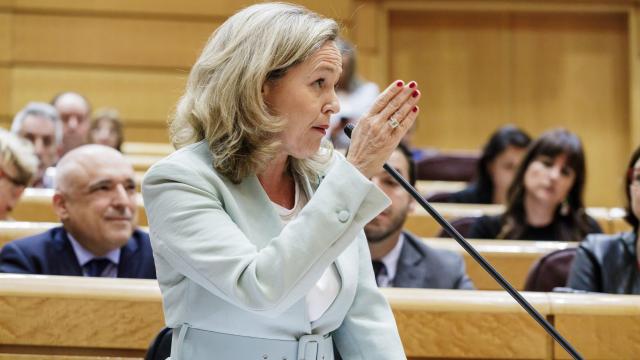 Nadia Calviño , vicepresidenta primera del Gobierno, en el Senado.