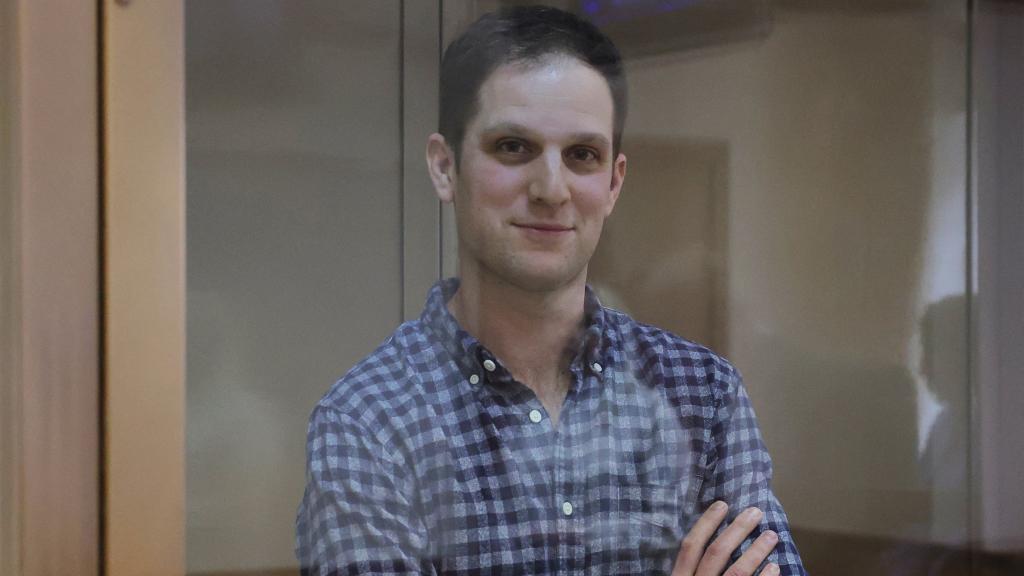 Evan Gershkovich en el tribunal de apelación.
