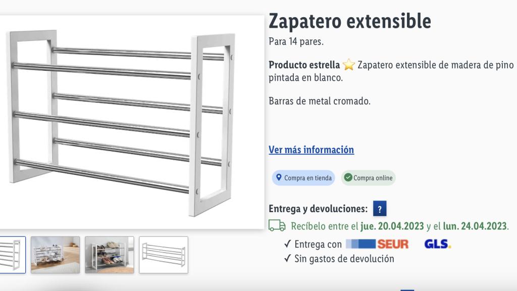 Zapatero extensible.