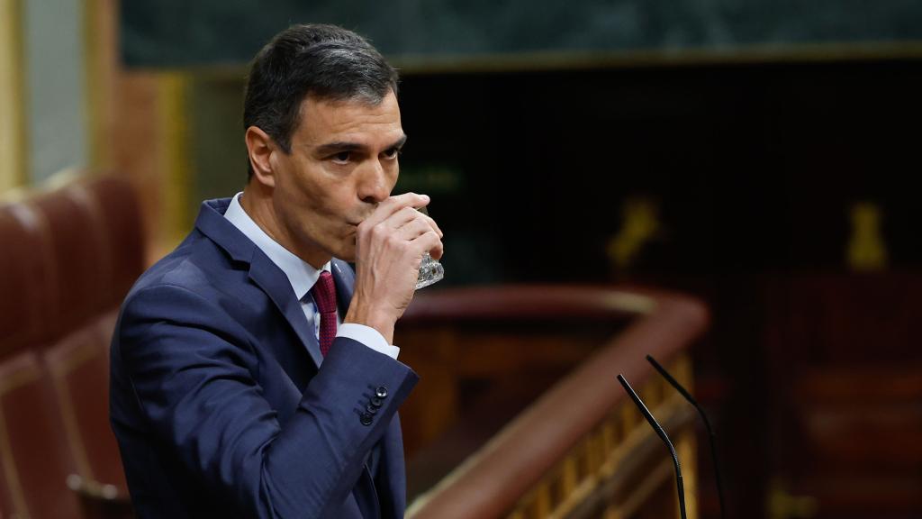 Pedro Sánchez hoy en el Congreso de los Diputados.
