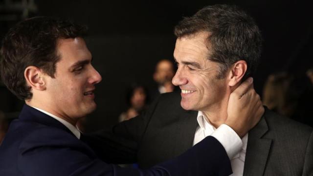 Albert Rivera y Toni Cantó durante un acto de Ciudadanos en 2015.