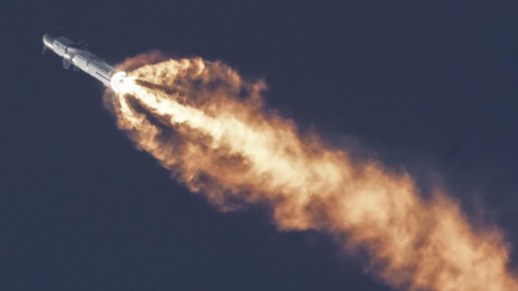 La Starship en vuelo.