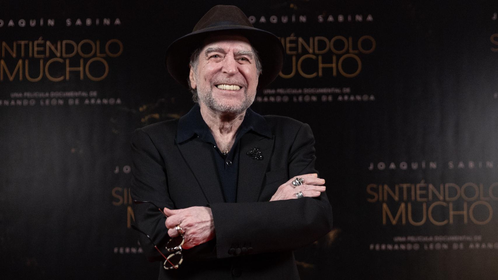 Joaquín Sabina, el pasado mes de noviembre en la presentación del documental 'Sintiéndolo mucho'. Foto: Eduardo Parra/Europa Press