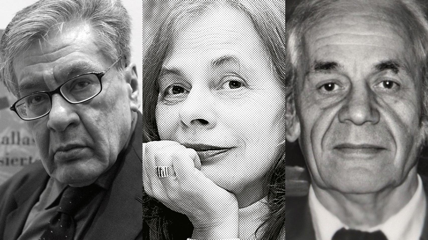 José Emilio Pacheco (Foto: Octavio Nava), Cristina Peri Rossi (Archivo) y Nicanor Parra (Biblioteca del Congreso Nacional de Chile)