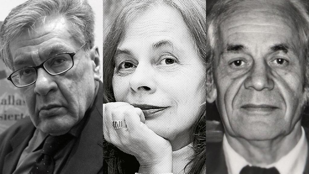 José Emilio Pacheco (Foto: Octavio Nava), Cristina Peri Rossi (Archivo) y Nicanor Parra (Biblioteca del Congreso Nacional de Chile)