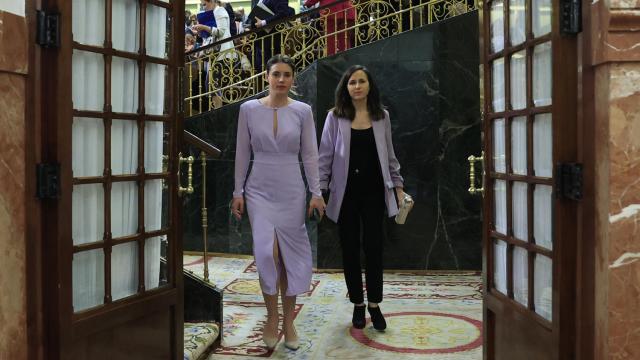 Las ministras Ione Belarra e Irene Montero, este jueves en el Congreso de los Diputados.