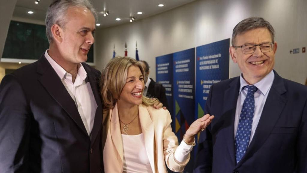 Illueca, Díaz y Ximo Puig en un acto público.