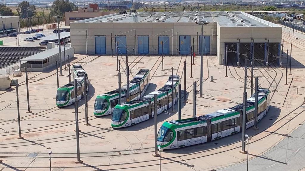 Trenes del metro de Málaga.