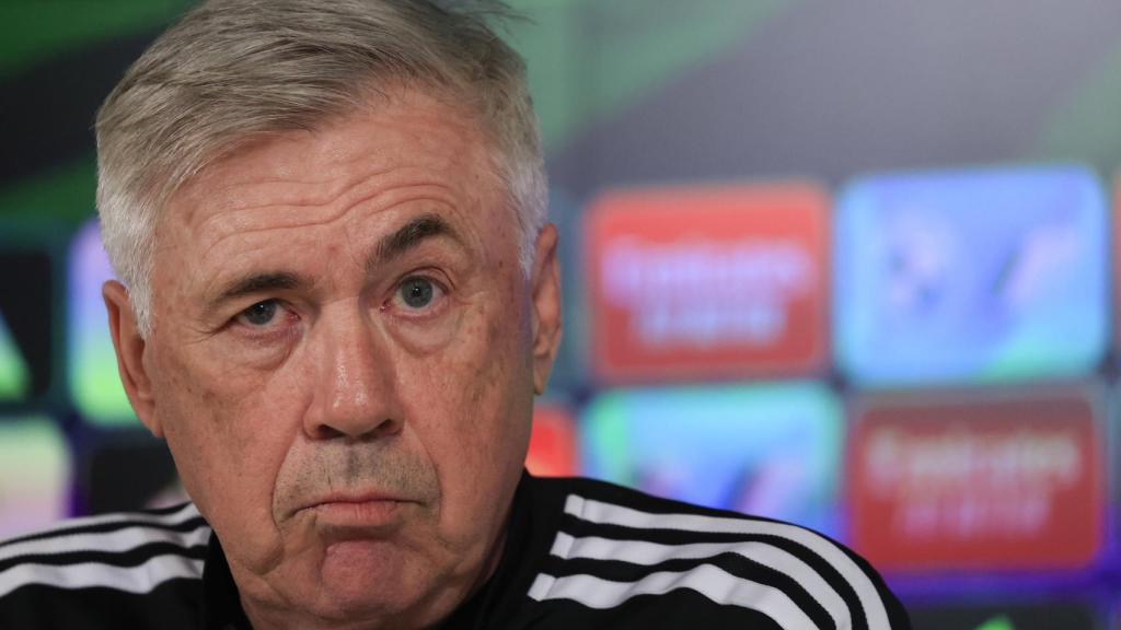 Ancelotti, durante la rueda de prensa.