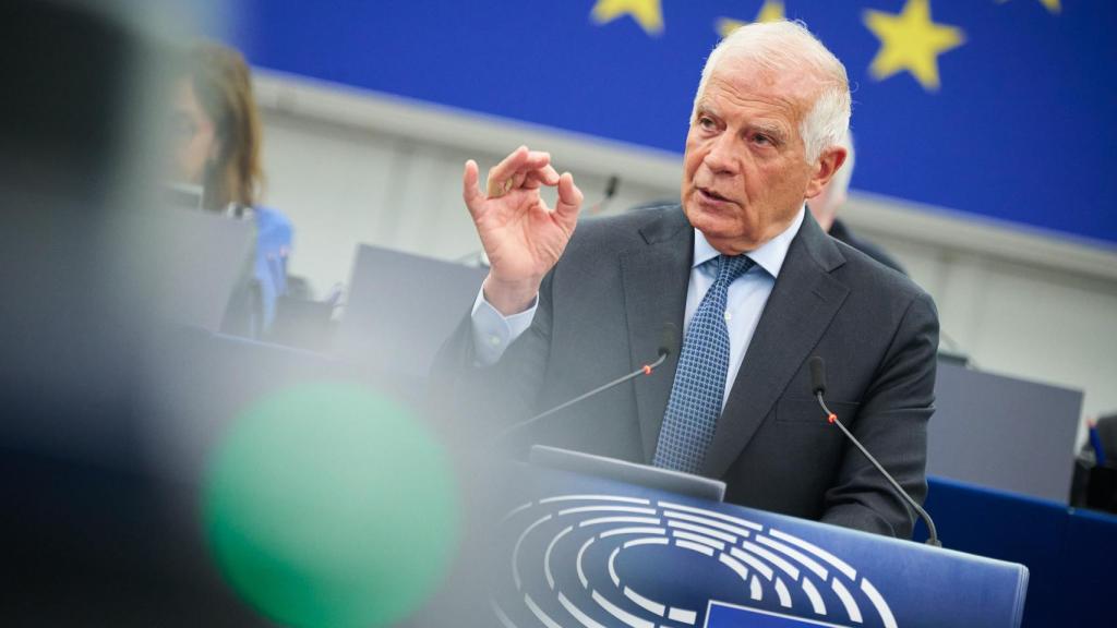 El jefe de la diplomacia europea, Josep Borrell, durante un debate en la Eurocámara
