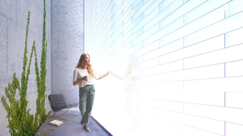 Ilustración que muestra un muro de carga construido con Aerobrick