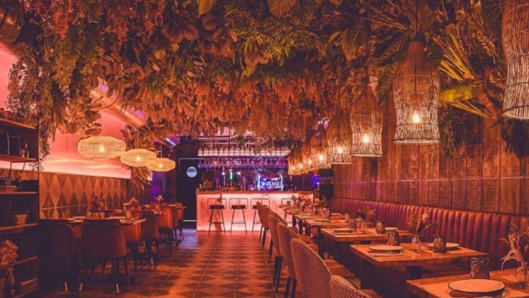 Interior del restaurante Burro antes del incendio del viernes.