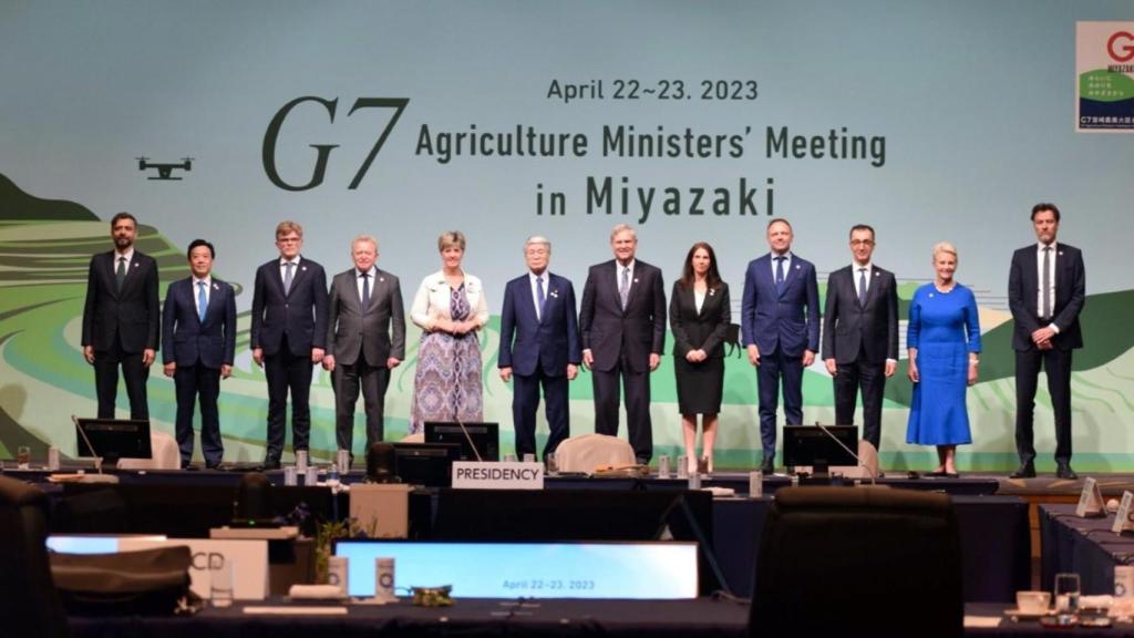 Los ministros de agricultura del G7, durante la reunión
