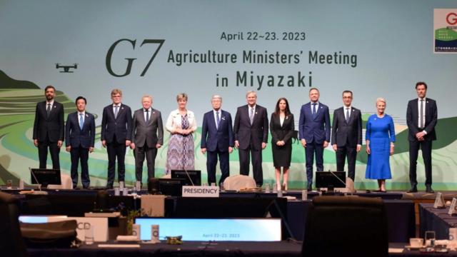 Los ministros de agricultura del G7, durante la reunión