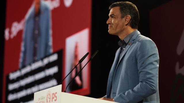 Pedro Sánchez, durante su participación en el 50 aniversario del Partido Socialista Portugués.