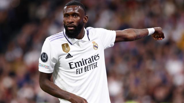 Antonio Rüdiger, en un partido del Real Madrid en la Champions League 2022/2023
