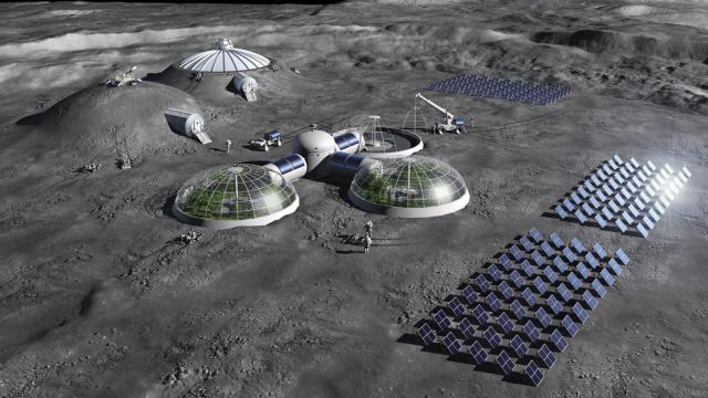 Representación de una base lunar