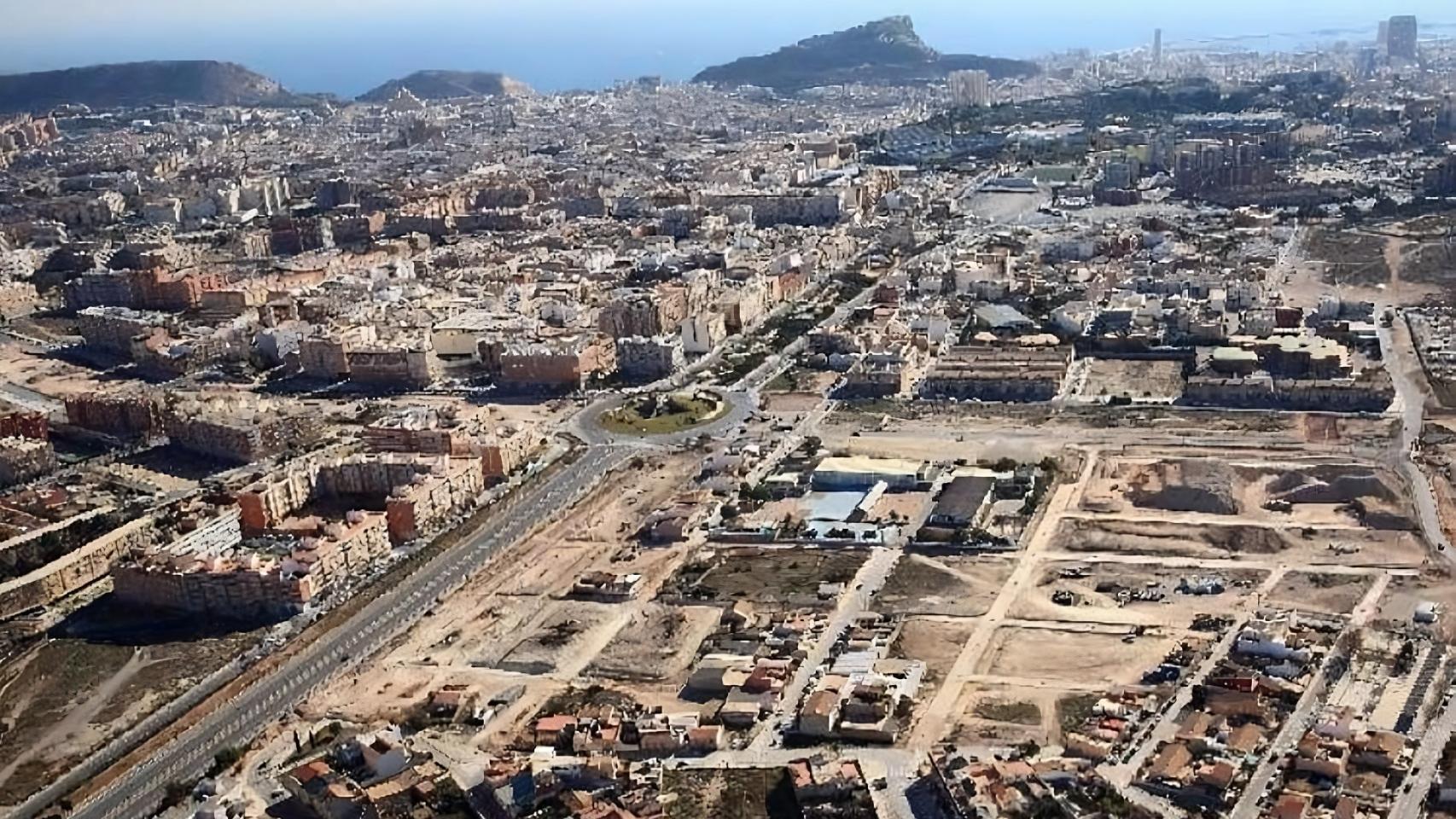 Vista área, proporcionada por el Ayuntamiento, de la zona en la que se construirían las casas.