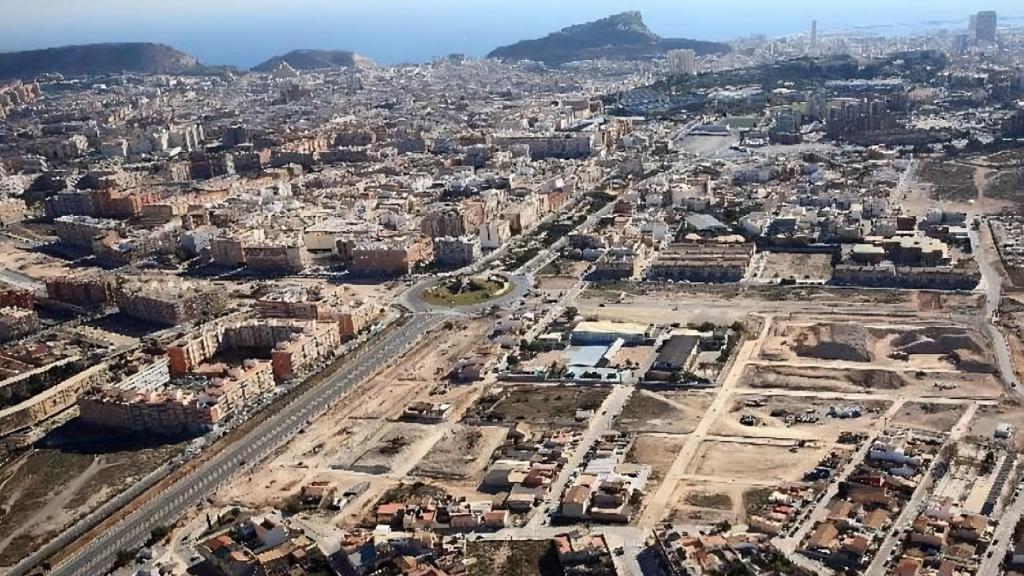 Vista área, proporcionada por el Ayuntamiento, de la zona en la que se construirían las casas.