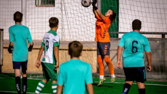 Una imagen de Carla en el terreno de juego.