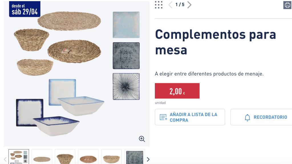 Complementos para mesa.