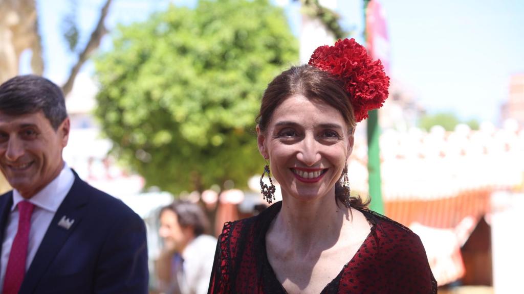La ministra Llop, este lunes, en la sevillana Feria de Abril.