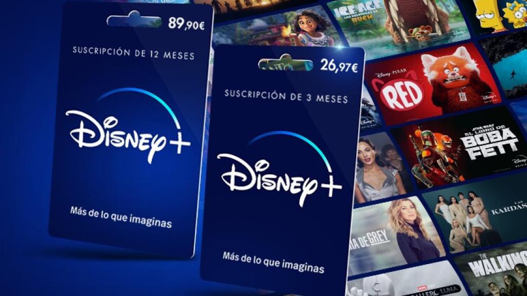 Tarjetas de suscripción a Disney+.