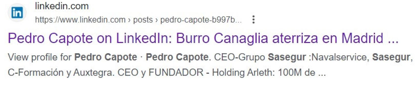 Entrada de LinkedIn.