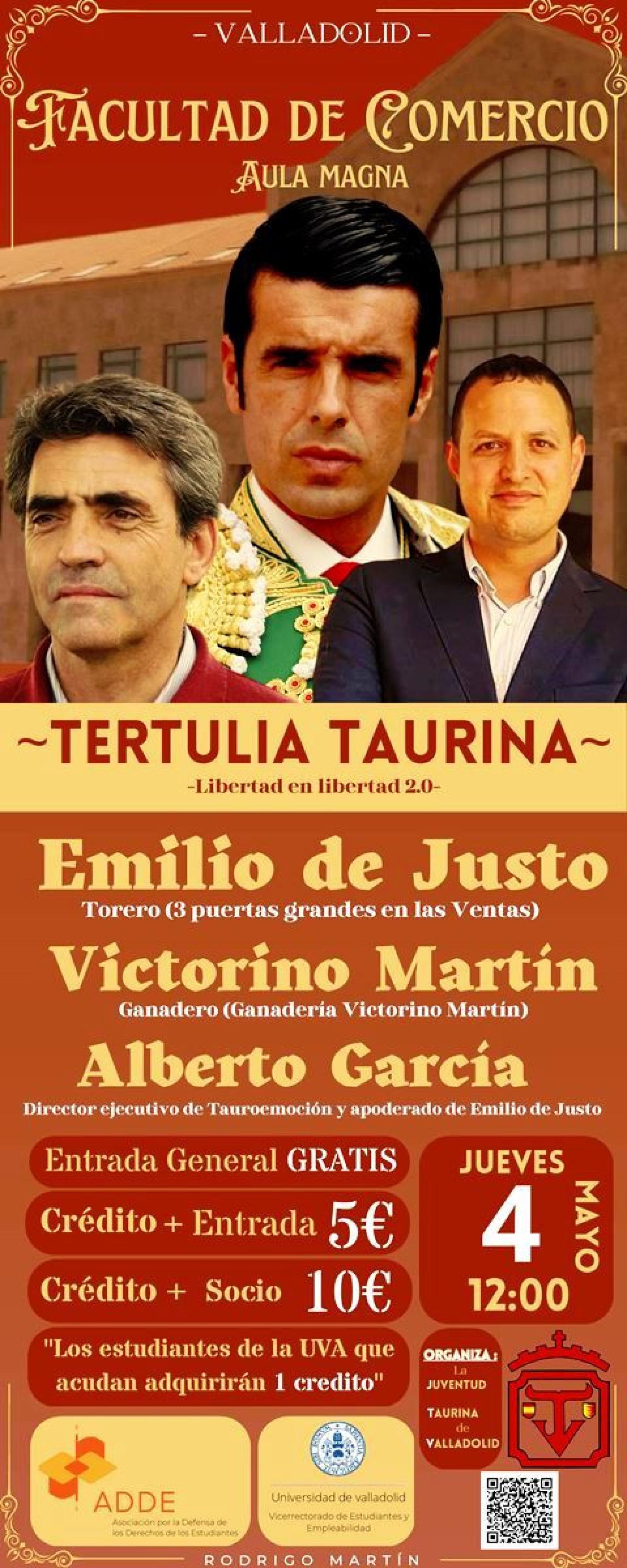 Cartel de la charla-coloquio en la Facultad de Comercio