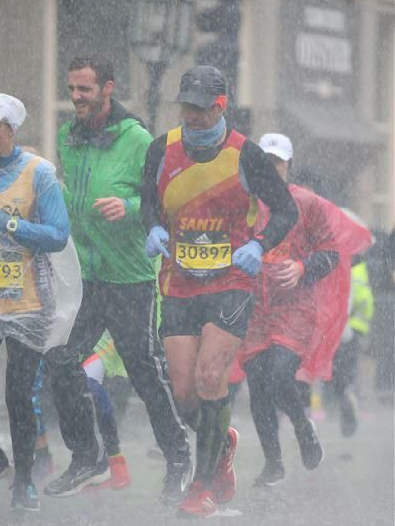 Mera en la Maratón de Boston.