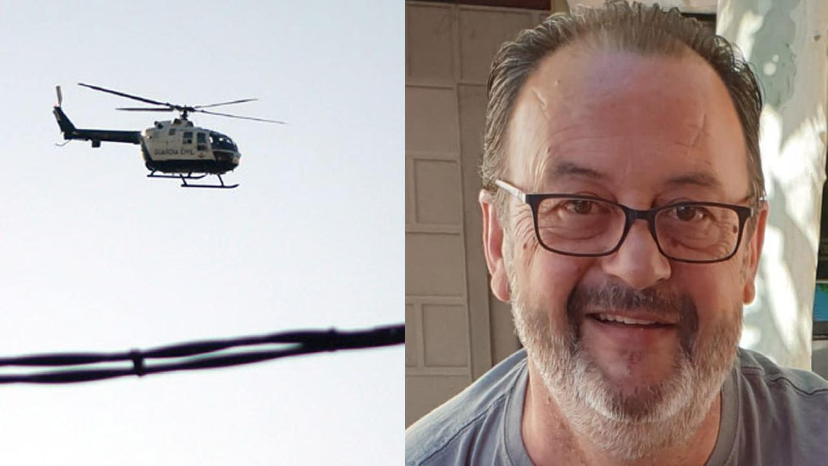 Ginés y un helicóptero de la Guardia Civil