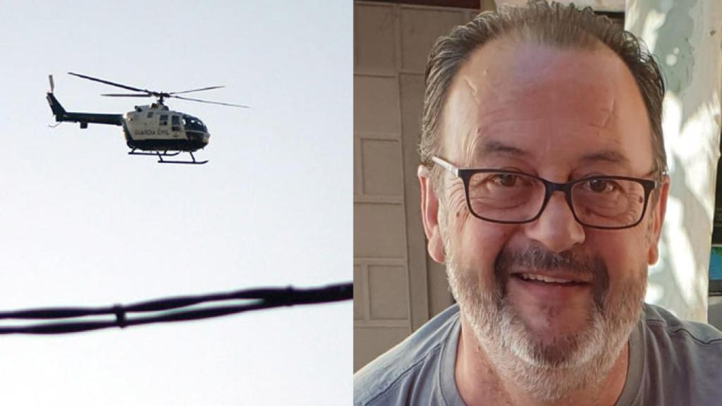 Ginés y un helicóptero de la Guardia Civil