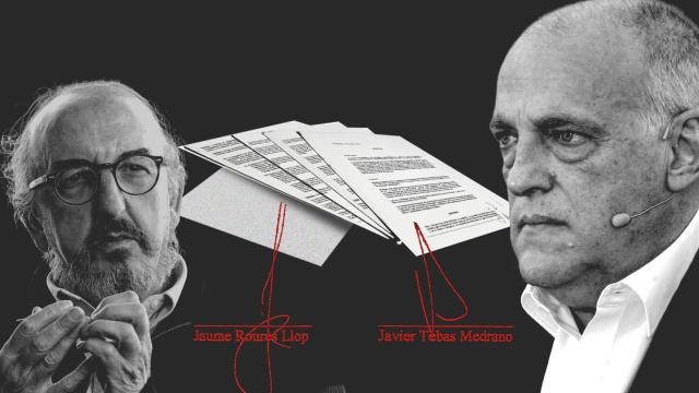 Jaume Roures y Javier Tebas, en un fotomontaje
