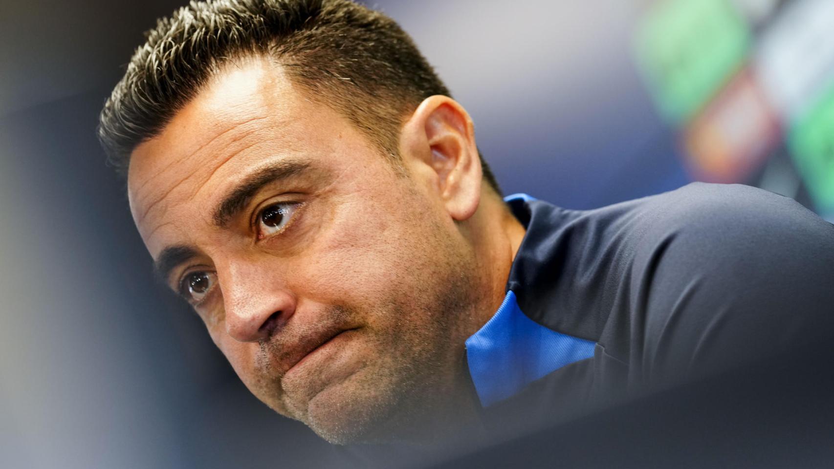 Xavi Hernández, en rueda de prensa de La Liga con el FC Barcelona