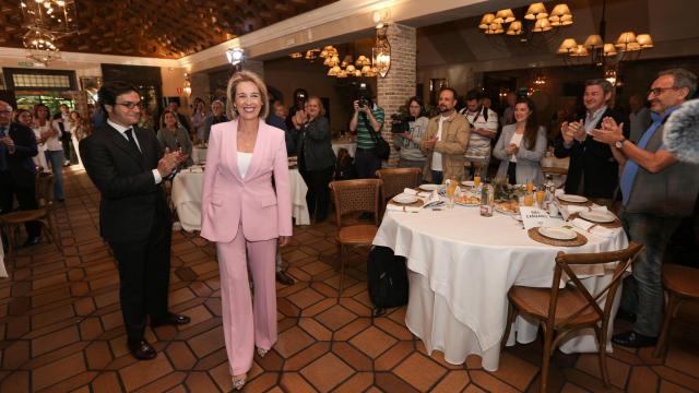 Inés Cañizares a su llegada al desayuno informativo.