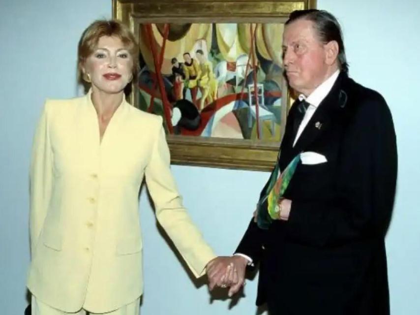 Tita y el barón Thyssen-Bornemisza, en el Museo Thyssen, en 1998.
