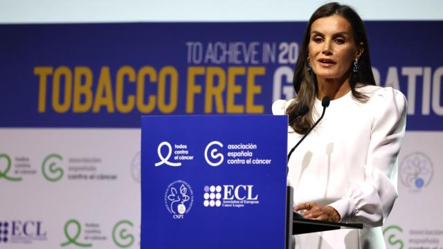 La Reina Letizia durante la 9ª Conferencia Europea “Tabaco o Salud”.