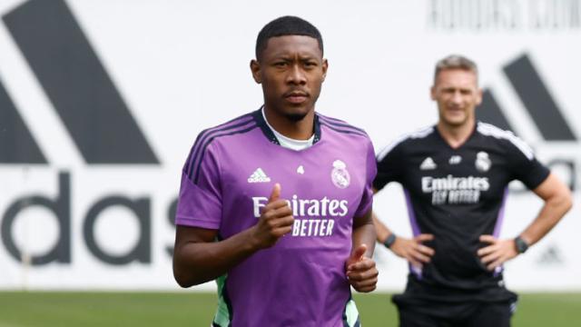 Alaba y Ferland Mendy entrenando en Valdebebas