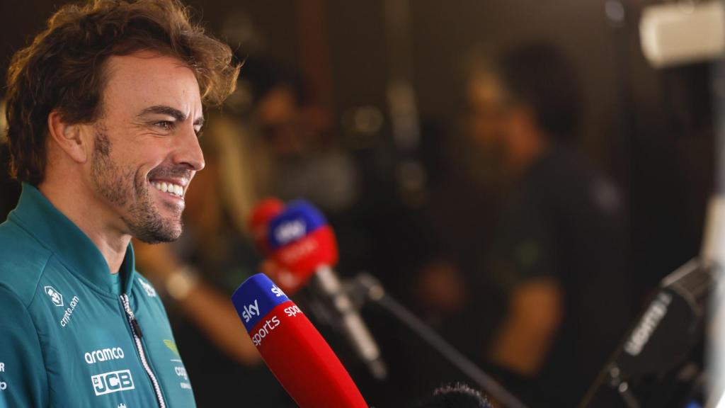 Fernando Alonso, durante la rueda de prensa.