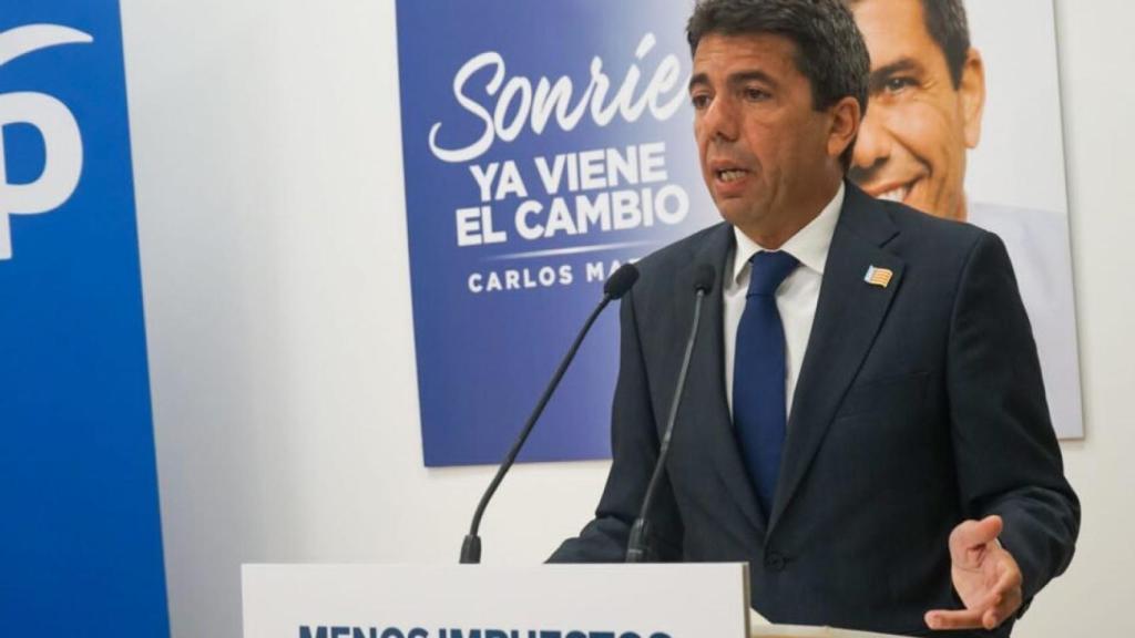 El presidente del PPCV, Carlos Mazón.