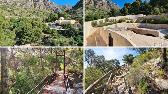 Montaje de imágenes del parque de montaña San Cayetano en Crevillente (Alicante).