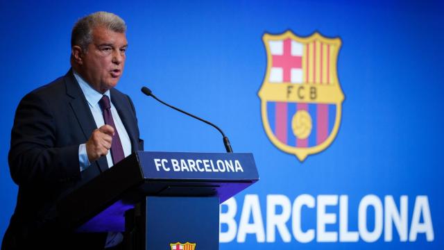 Joan Laporta, en una comparecencia como presidente del Barcelona