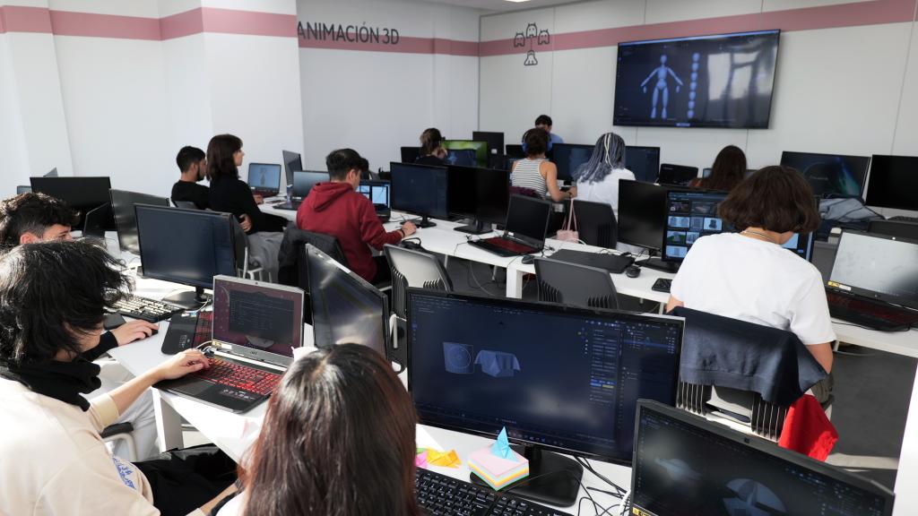 Alumnos de un curso de FP de Animación 3D