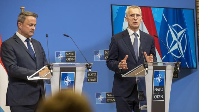 El secretario general de la OTAN, Jens Stoltenberg, durante la rueda de prensa de este jueves