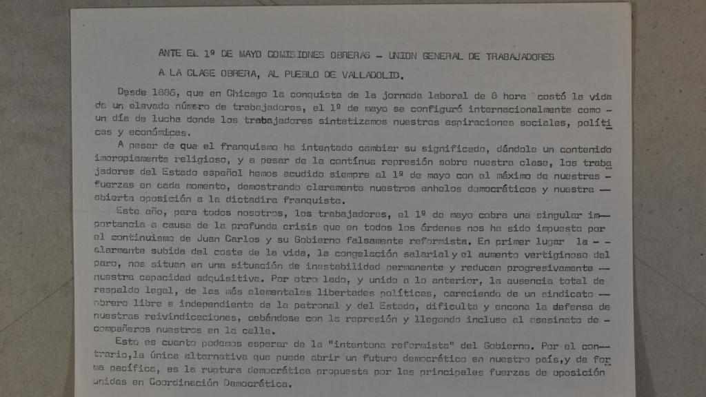Convocatoria de la manifestación ilegal de 1976.