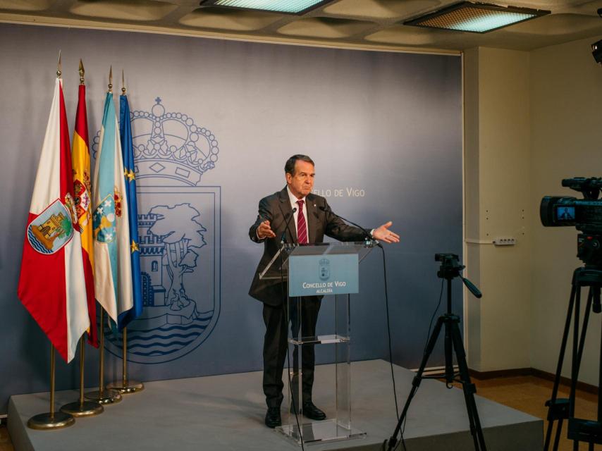 Caballero, en una de las ruedas de prensa ofrecidas en el día que pasamos con él.