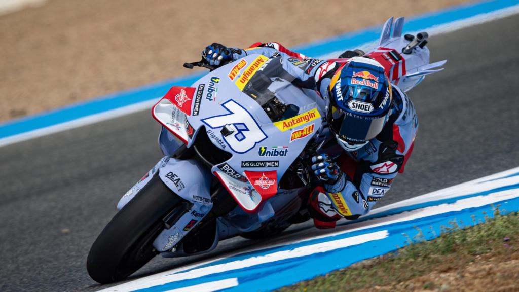 Álex Márquez traza un viraje, en el circuito de Jerez-Ángel Nieto.